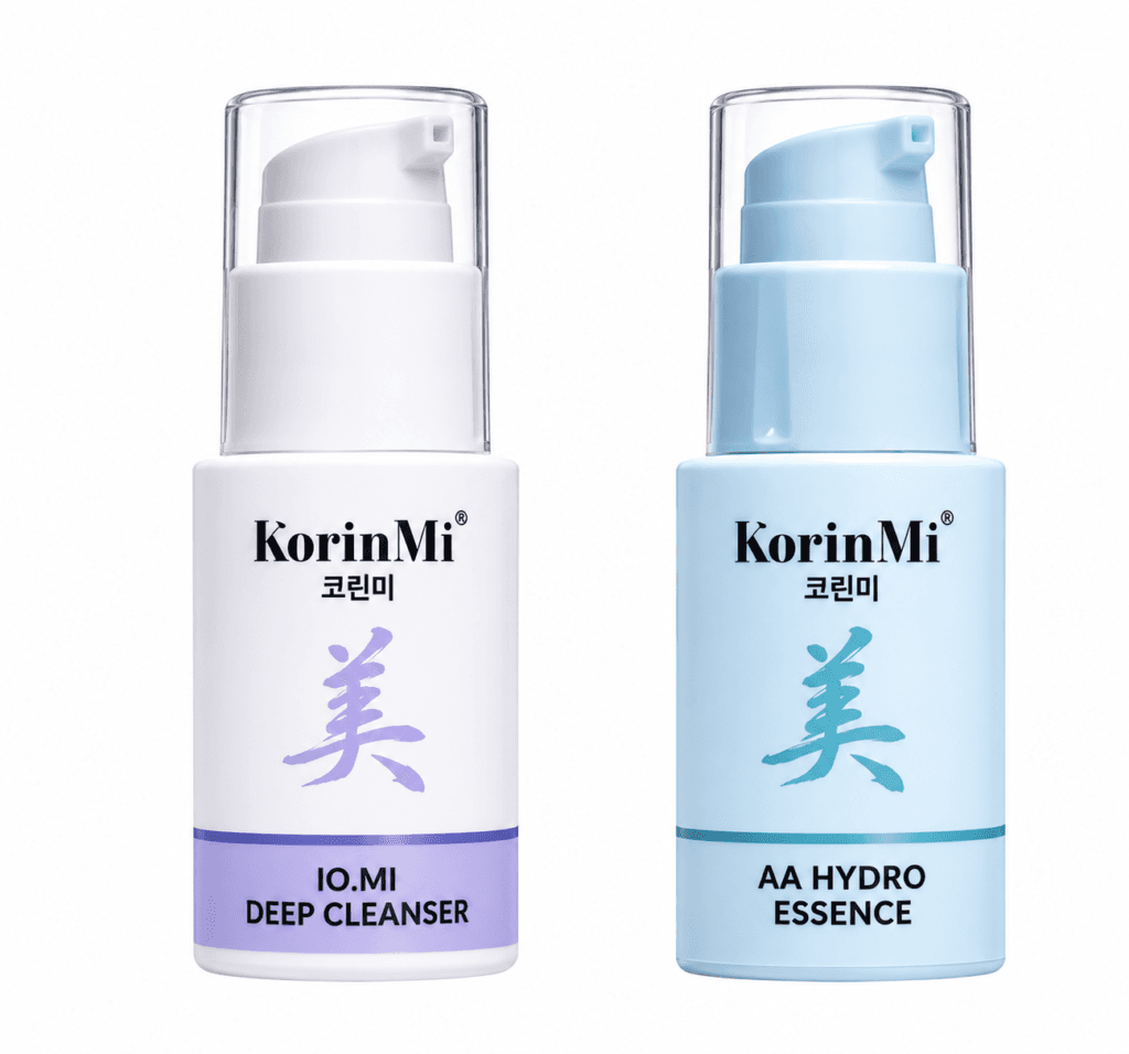 KorinMi Cleanser and Hydro Essence Bottles